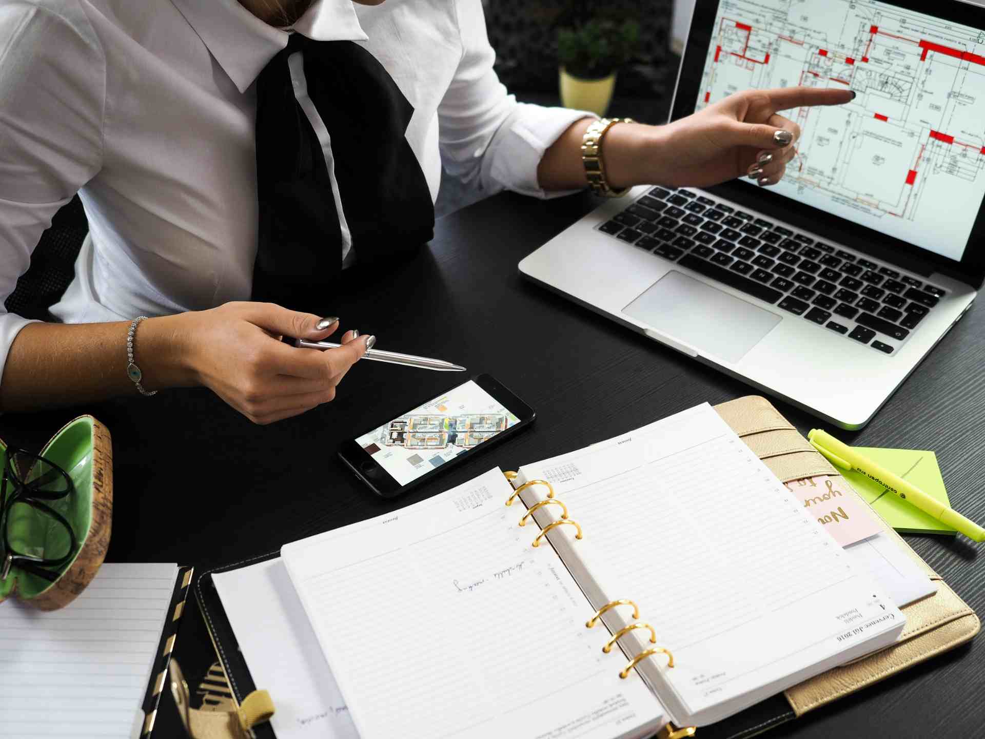 Office workspace with digital tools